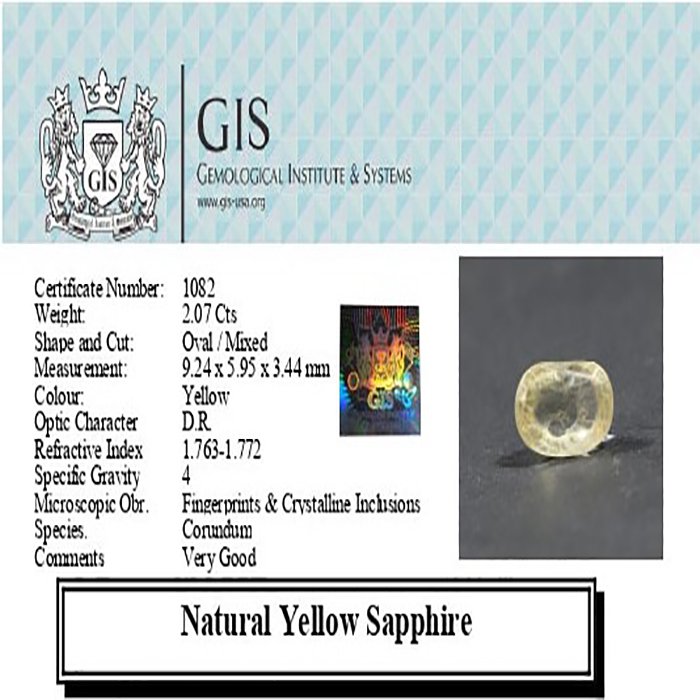 yellow sapphire 2.07ct.
